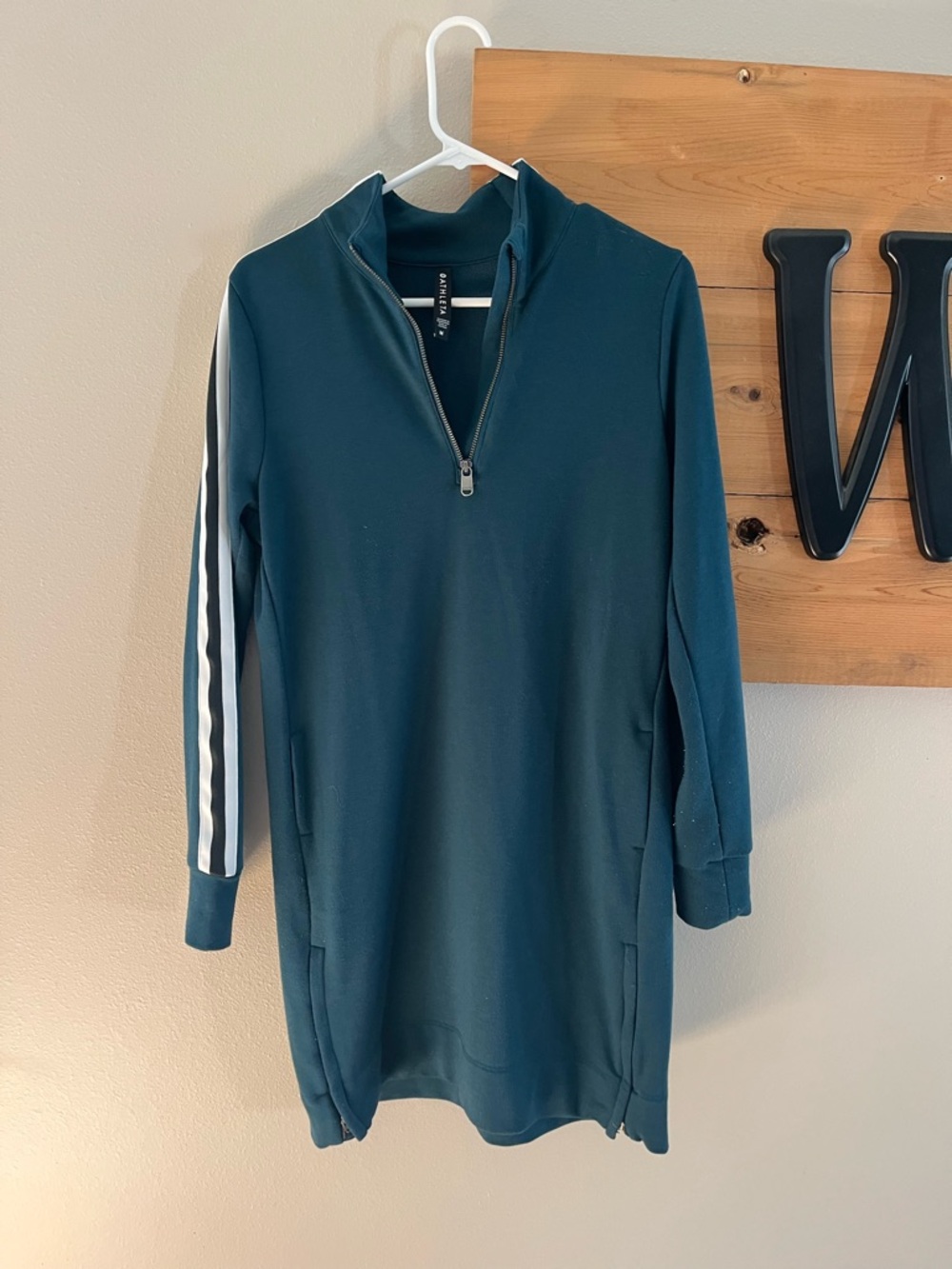 Athleta teal zip-up dress